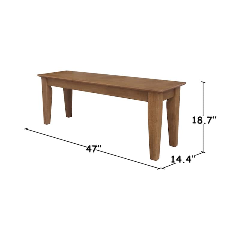 48-inch Solid Wood Shaker Style Entry Bench