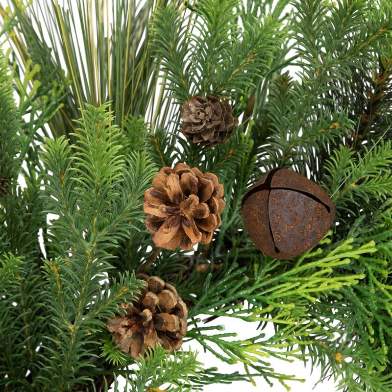 Real Touch™️ Pinecones and Jingle Bells Artificial Christmas Wreath - 26" - Unlit