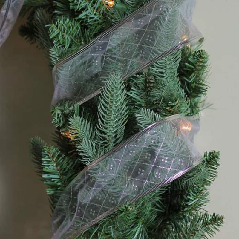 Shimmering Silver Diamond Christmas Wired Craft Ribbon 2.5" x 10 Yards