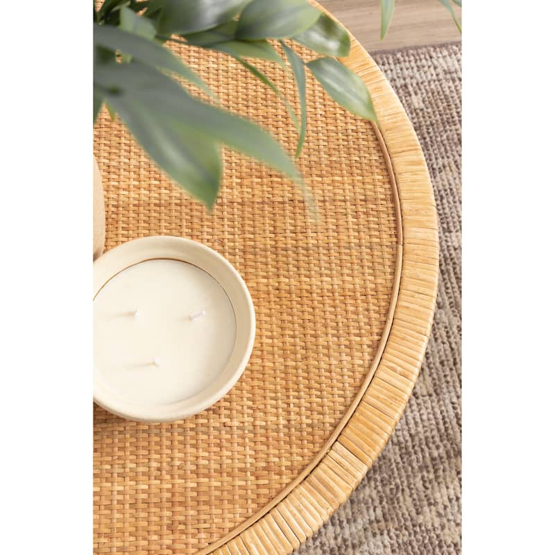 Kate and Laurel Rafina Rattan Round Coffee Table - 28x28x18