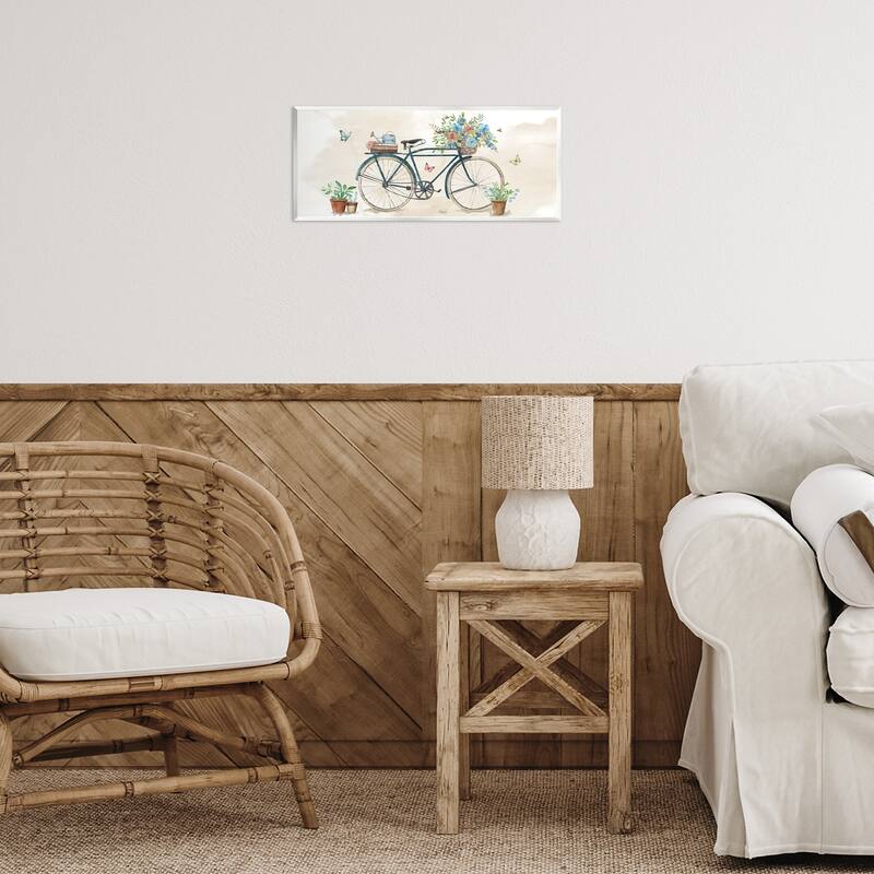 Stupell Garden Bicycle & Florals Wall Plaque Art Design By Nan