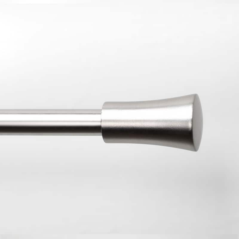 Lumi 3/4" Single Curtain Rod Brushed Nickel/Black- Cylinder finials