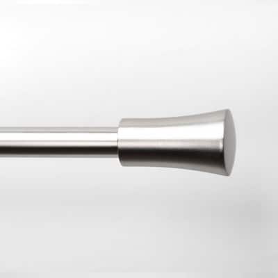Lumi 3/4" Single Curtain Rod Brushed Nickel/Black- Cylinder finials