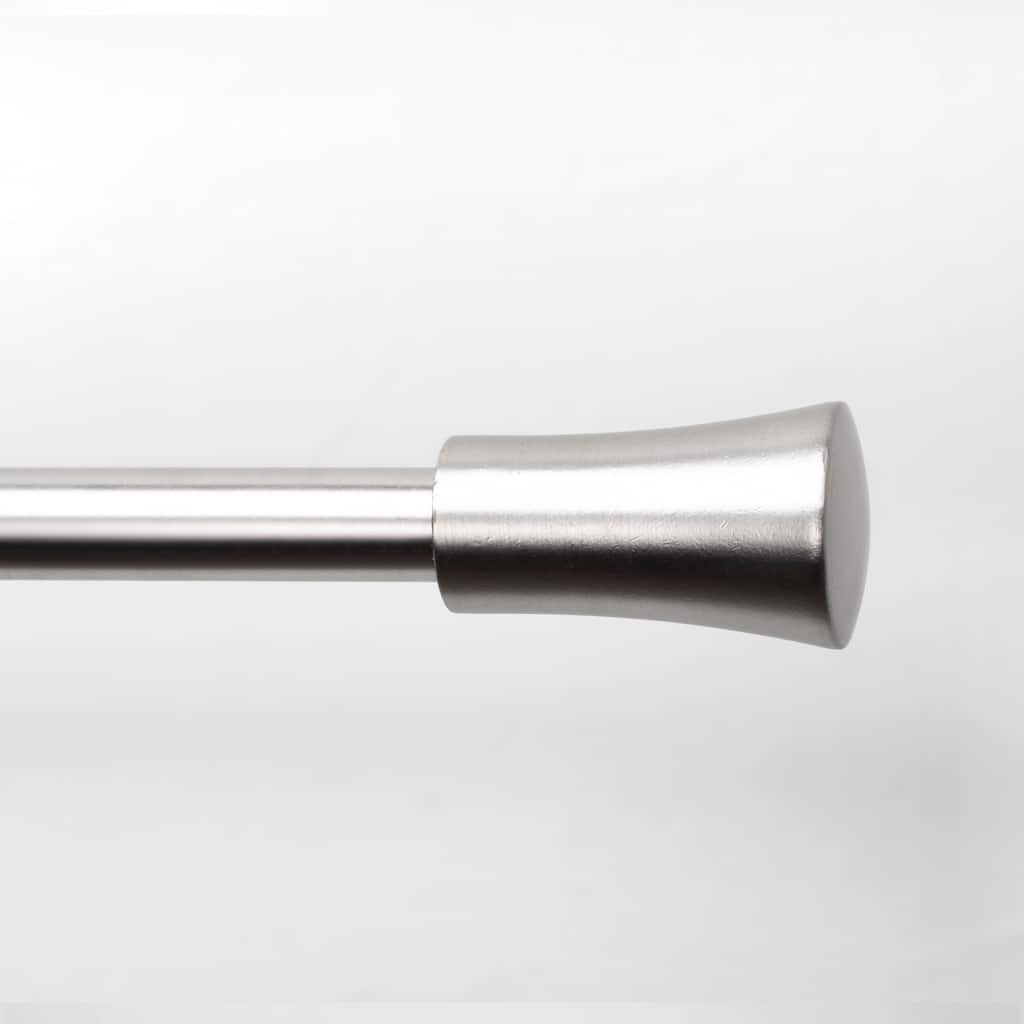 Lumi 3/4" Single Curtain Rod Brushed Nickel/Black- Cylinder finials
