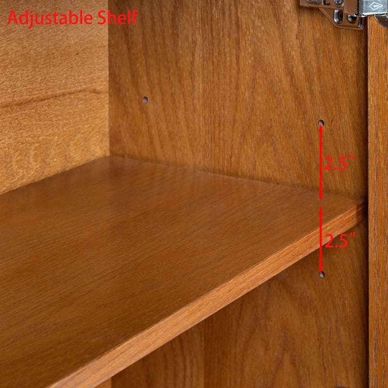 Roomfitters Sideboard, Buffet Storage Cabinet, Rustic Modern Entryway Organizer, Large Shelf, Walnut