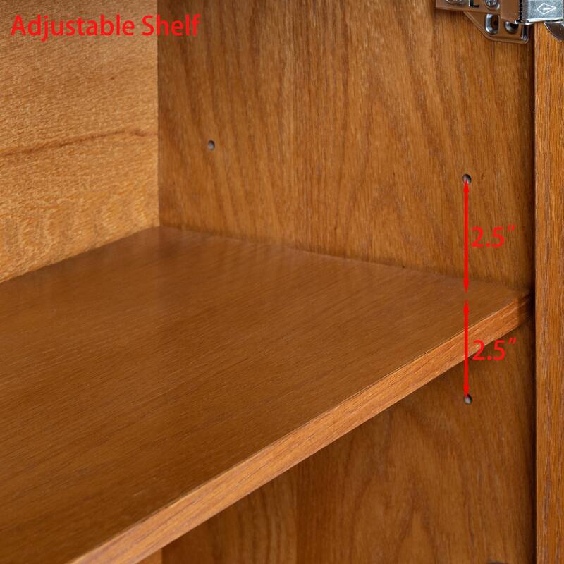 Rustic Buffet Sideboard Cabinet with Doors, Mid-Century Modern Storage Cabinet for Entryway, Living Room, Kitchen