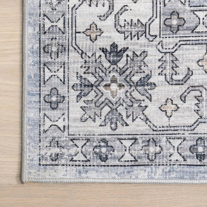 Nuloom Britt Persian SplashGuard Machine Washable Area Rug - 2' 6" x 8' - Blue - Runner