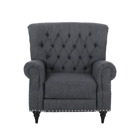 Sunapee Fabric and Rubberwood Recliner with Nailhead Trim by Christopher Knight Home