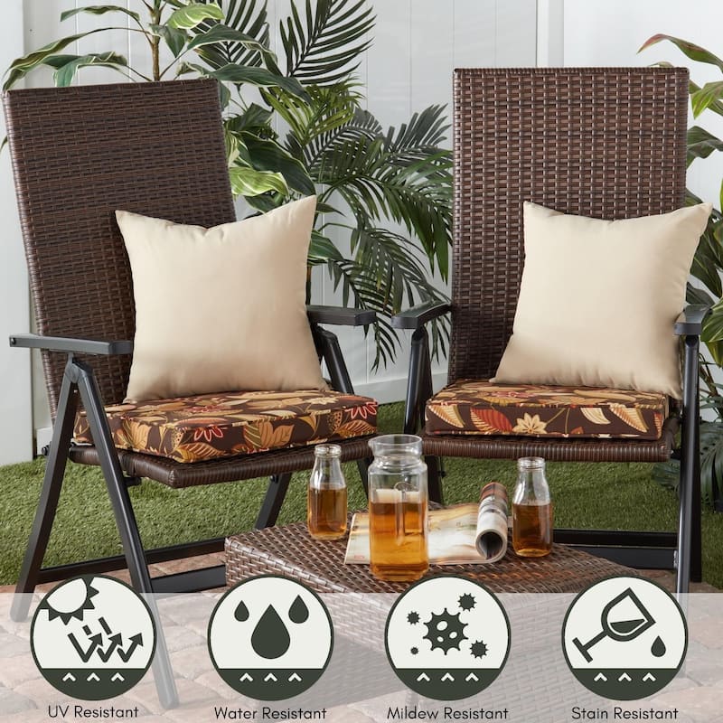 Greendale Home Fashions 18" Square Outdoor Chair Pad (Set of 2)