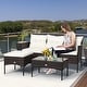preview thumbnail 28 of 33, Costway 3PCS Patio Rattan Furniture Set 3-Seat Sofa Cushioned Table - See details