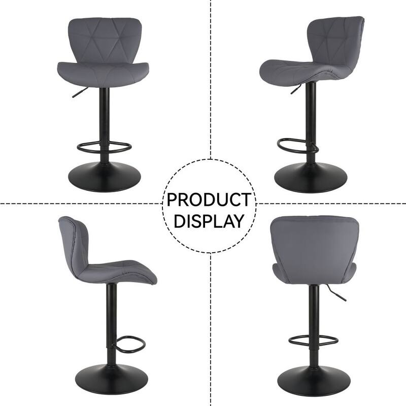 Set of 2 Faux Leather Counter Height Bar Stools