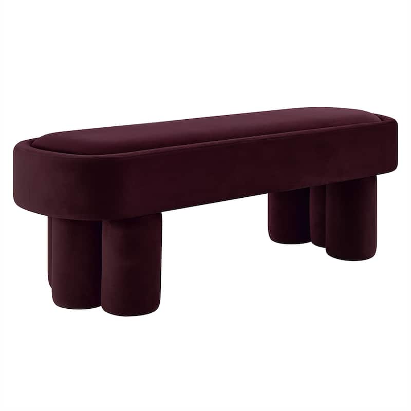Mossi Oval Performance Velvet Accent Bench