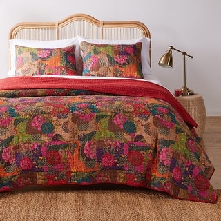 Greenland Home Fashions Thalia Velvet-Embellished Cotton Quilt Set