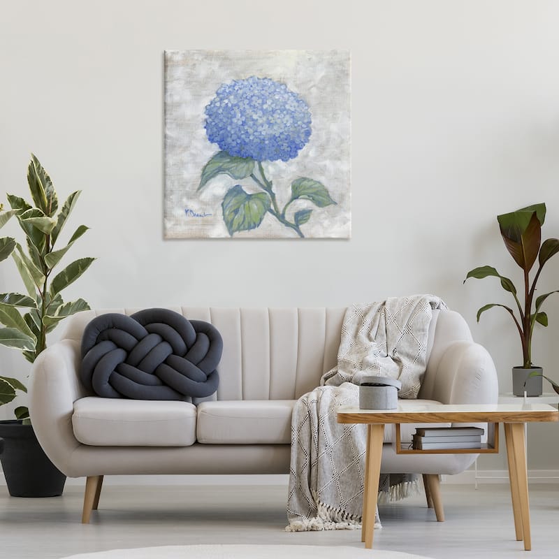 Stupell Round Blue Country Hydrangea Canvas Wall Art Design By Paul Brent