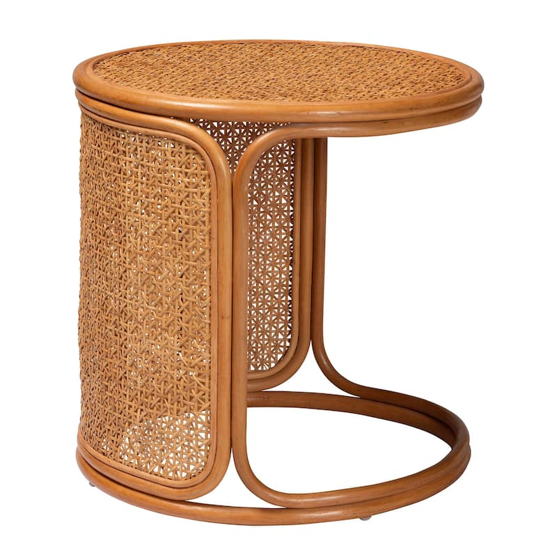Eldon Bohemian Rattan End Table - Large
