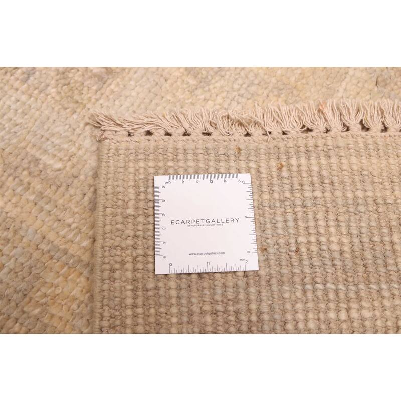 ECARPETGALLERY Hand-knotted Kavya Oushak Light Khaki Wool Rug - 8'9 x 12'5