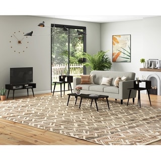 Carson Carrington Shorewood 4-piece Mid Century Modern Rectangular End Tables, Nesting Cocktail Table and TV Stand