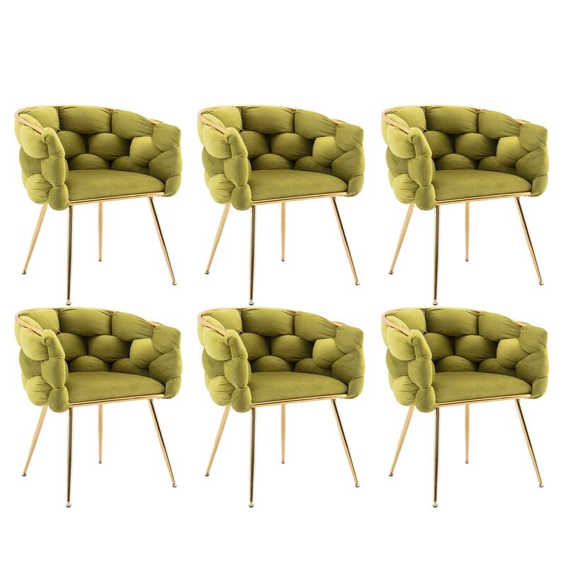 Modern Velvet Dining Chair with Metal Legs
