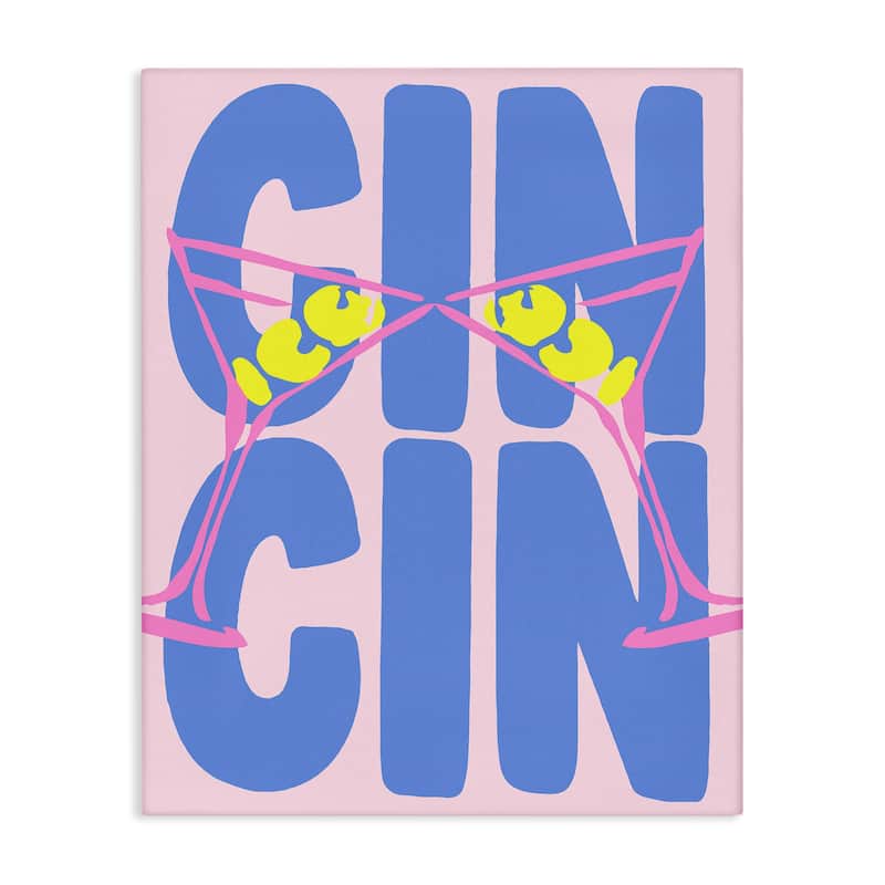 Stupell Pastel Cin Cin Cheers Canvas Wall Art Design By House of Lulu - 16 x 20
