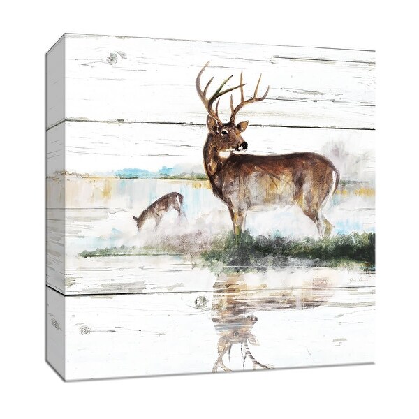 PTM Images 9-147520 PTM Canvas Collection 12" x 12" - "Rustic Misty Deer" Giclee Deer Art Print on Canvas
