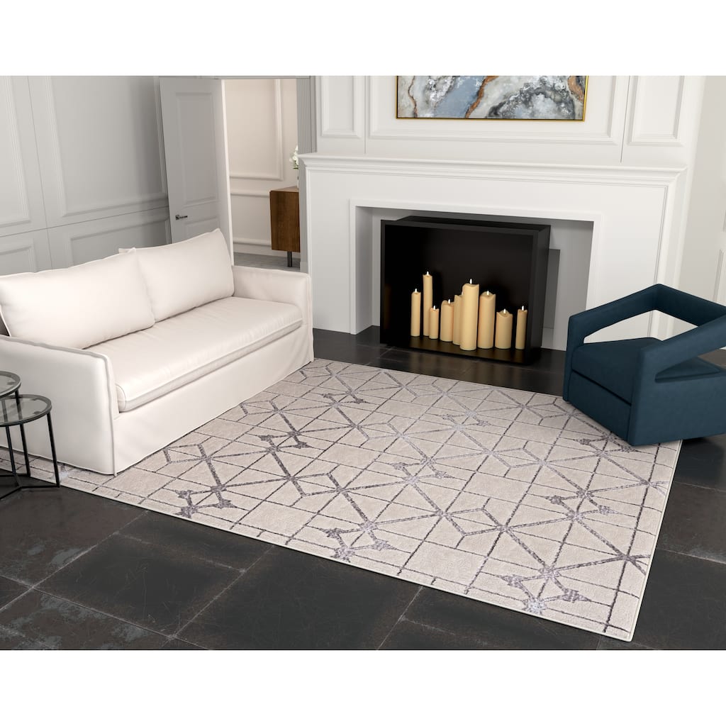 Silver Orchid Monel Starlight Contemporary Rug