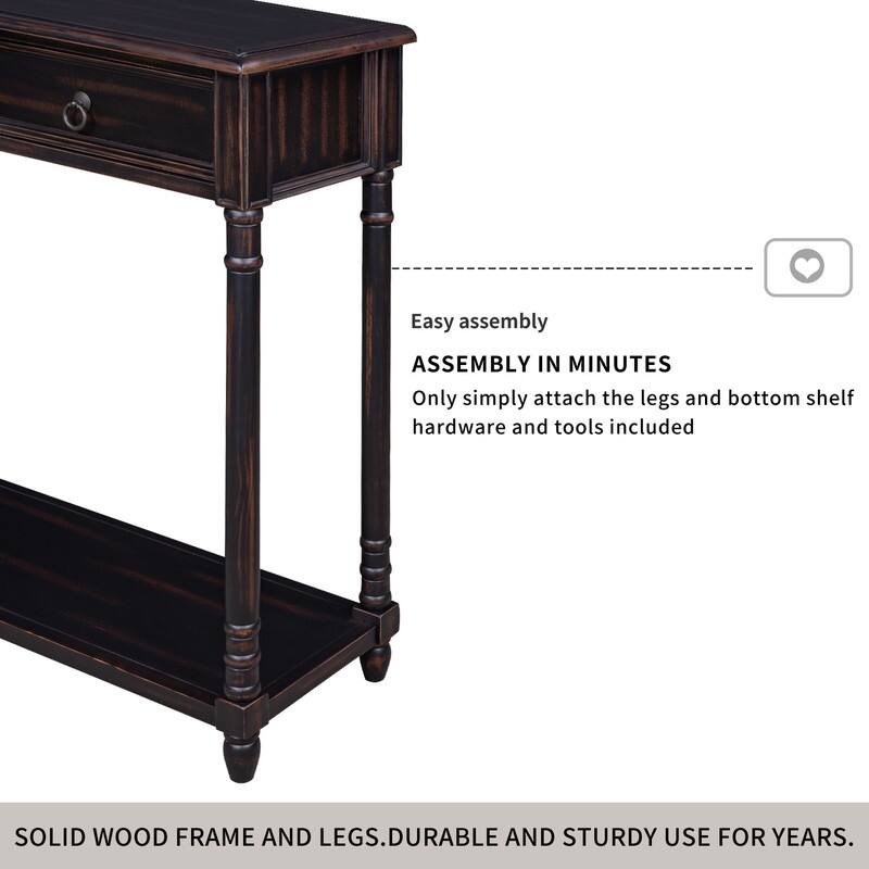 Console Sofa Table with Drawers for Entryway