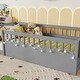 preview thumbnail 1 of 10, Full Size Toddler Floor Bed Fence Bed with Guardrails, Grey Grey - Full