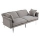 preview thumbnail 111 of 115, Velvet Loveseat Sofa Bed with 2 Pillows, Mid Century 2-Seat Couches Convertible Sofa Bed for Living Room, Bedroom,Office