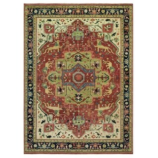 Shahbanu Rugs Falu Red Supple Collection Pure Wool Serapi Heriz With ...