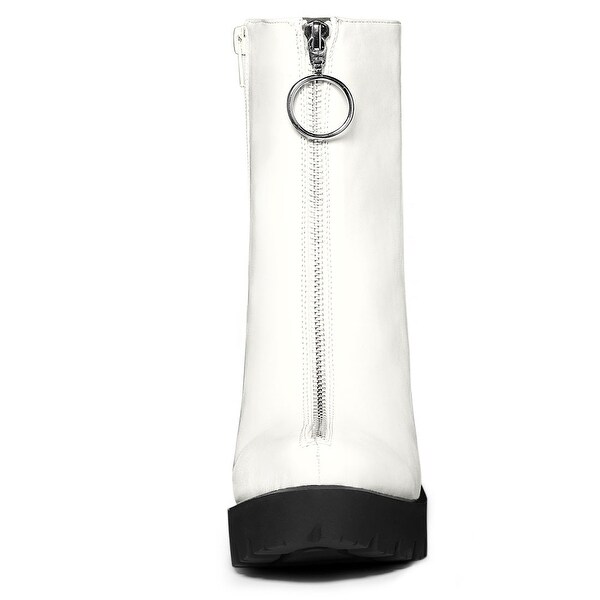 white ankle boots platform