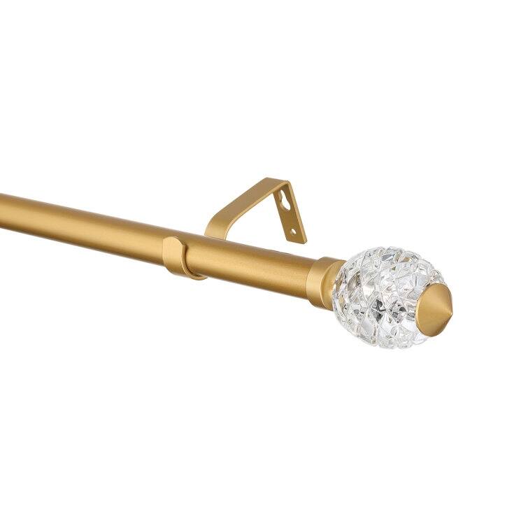 Acroma Adjustable Single Gold Curtain Rod for Windows & Doors.