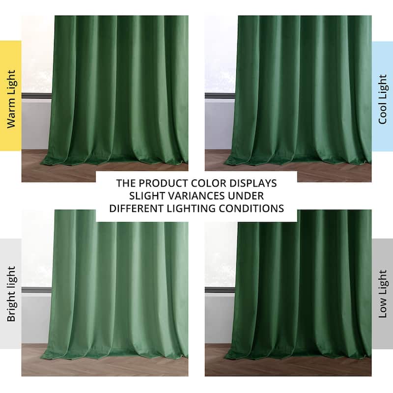 Exclusive Fabrics Basic Deluxe Velvet Room Darkening Curtain Pair - 2 Panels Window Curtains