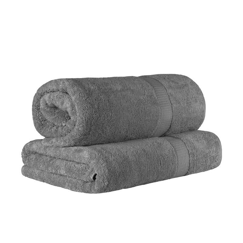 Blue Nile Mills Egyptian Cotton Plush Heavyweight 850 GSM Absorbent Bath Sheet Set of 2