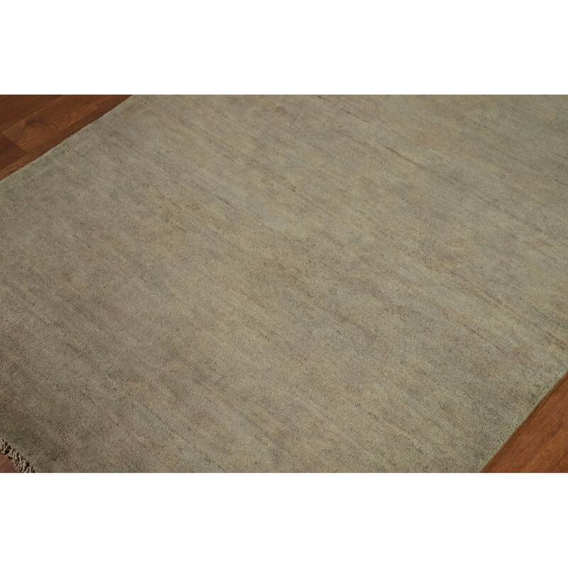 Modern Gabbeh Oriental Foyer Rug Stripe Hand-Knotted Wool Carpet - 3'3"x 5'1"