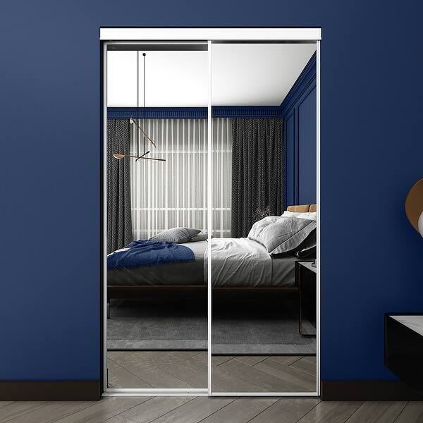 Colonial Elegance Econo Mirror Sliding Closet Door White 48 X 80 5 In Sale