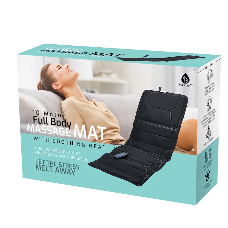 Pursonic Luxury Massage Mat with Soothing Heat - N/A
