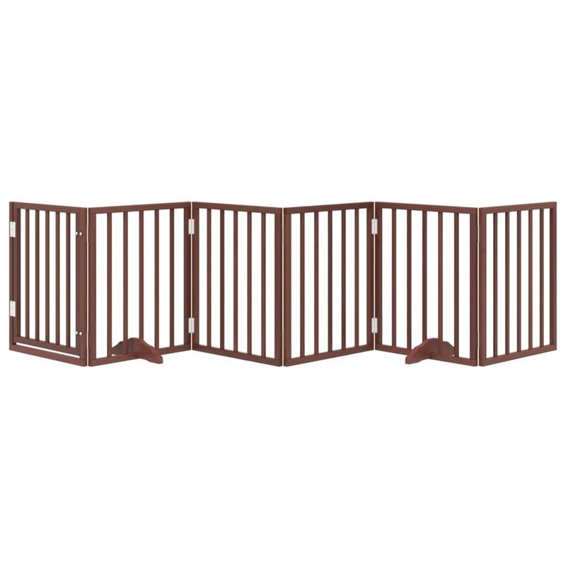 vidaXL Dog Gate Foldable Poplar Wood