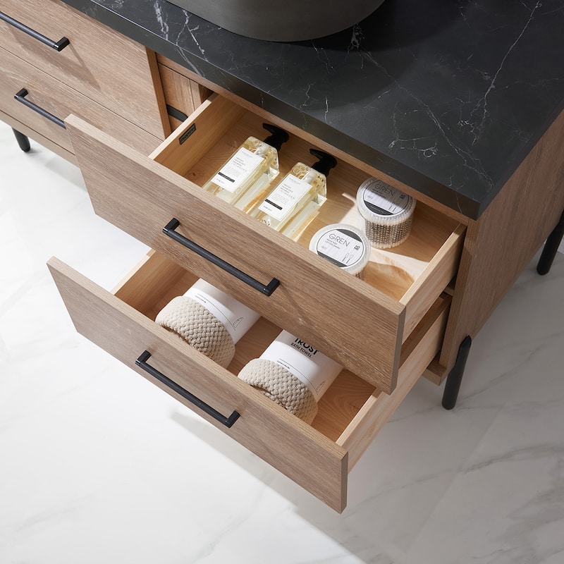 Trento Bath Vanity with Sintered Stone Top with Concrete Sink (O)