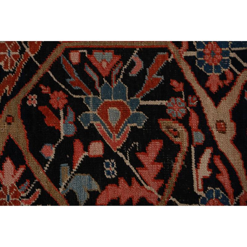 Pre-1900 Antique Vegetable Dye Heriz Serapi Persian Large Wool Carpet - 10'10"x 18'3"