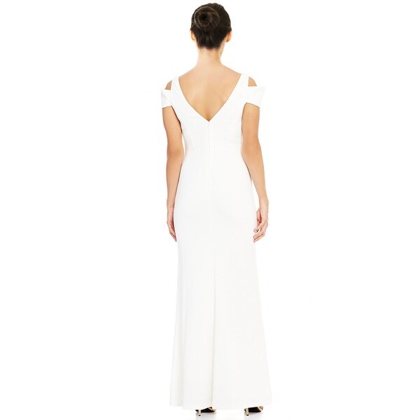 white crepe evening gown