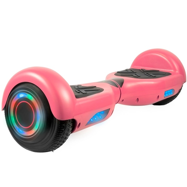 Hoverboard with LED Wheels Rims and Bluetooth Speakers in Pink