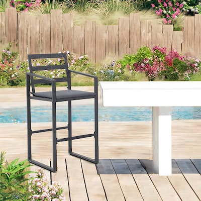 Patio Aluminum Counter Height Bar Stools (Set of 4)