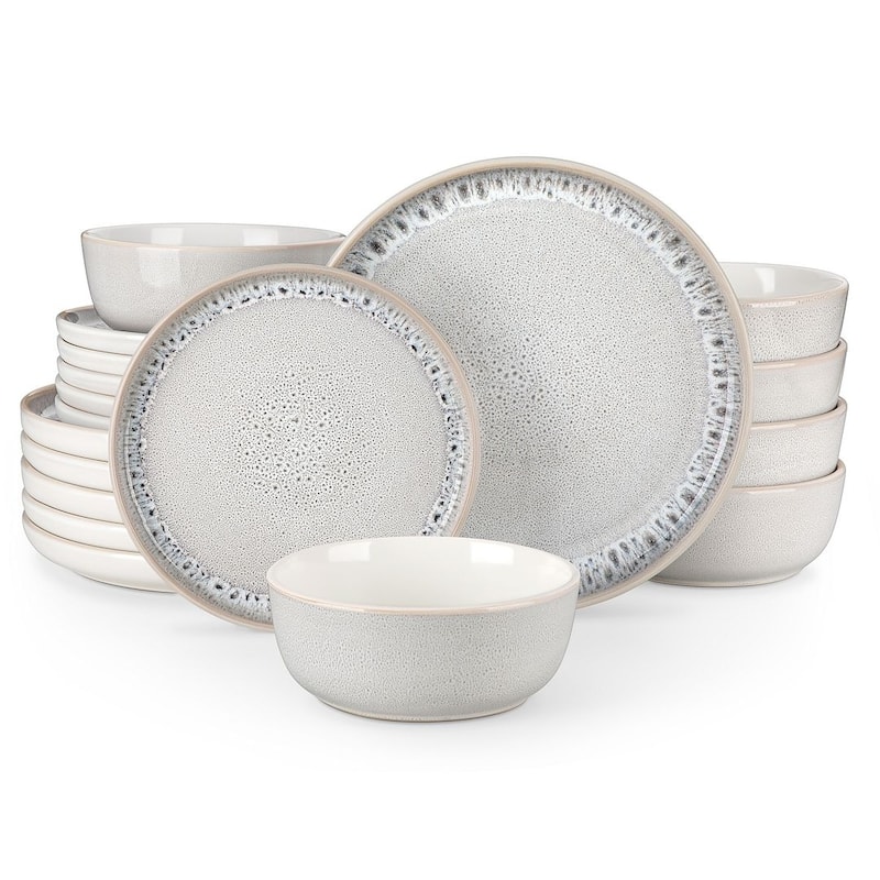 vancasso Snow Dinnerware Collection Stoneware for Modern Kitchens - 18 Piece