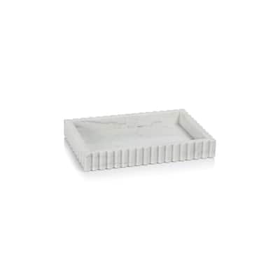 Calabria Scalloped Vanity Marble Tray - White