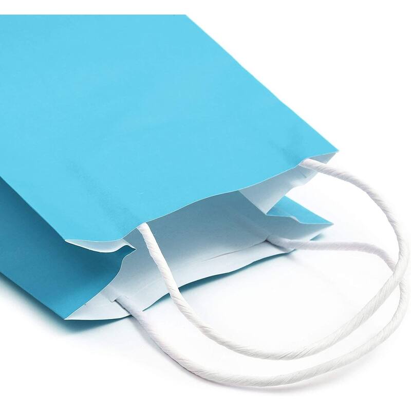 Blue Panda 25-Pack Blue Gift Bags with Handles - Small Paper Treat Bags