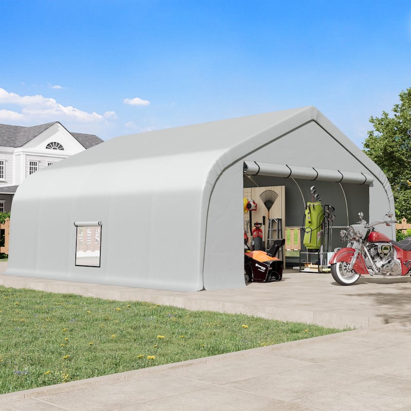EROMMY 20x20ft Heavy Duty Outdoor Carport, Portable Waterproof Car Canopy Tent with Sidewalls