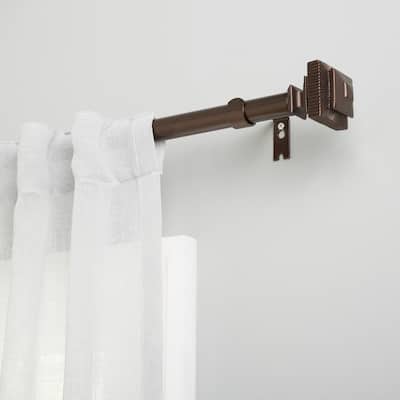 ATI Home Rockwell 1" Adjustable Window Curtain Rod and Finial Set