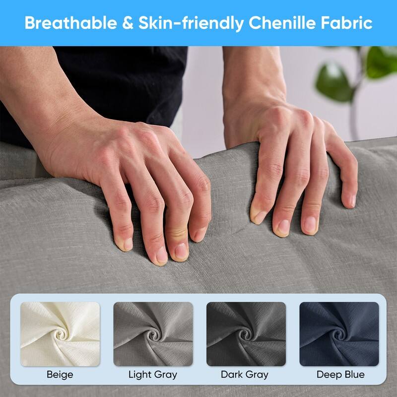 Mixoy 148''Oversized Modular Sectional Sofa, U-Shaped 6-Seater Chenille Upholstered Deep Seat Sofa with 2 Movable Ottomans - 4+2