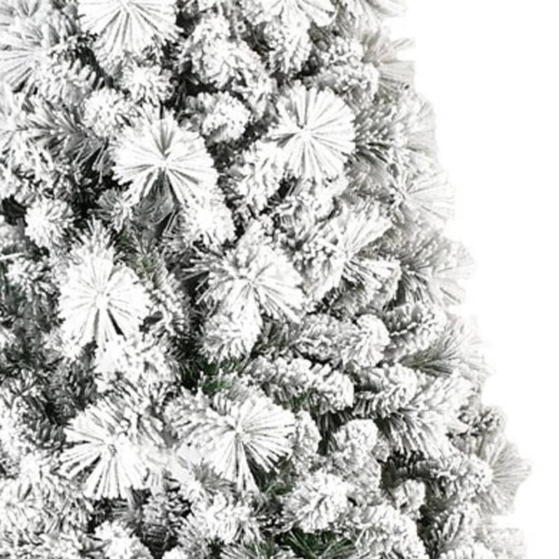 HomeRoots 7' Full Flocked Spruce Christmas Tree - Green - 47.00 in. x 84.00 in. x 47.00 in.