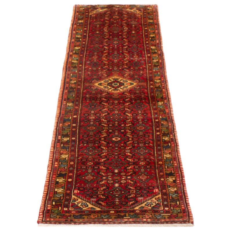 ECARPETGALLERY Hand-knotted Andelz Red Wool Rug - 2'11 x 10'1